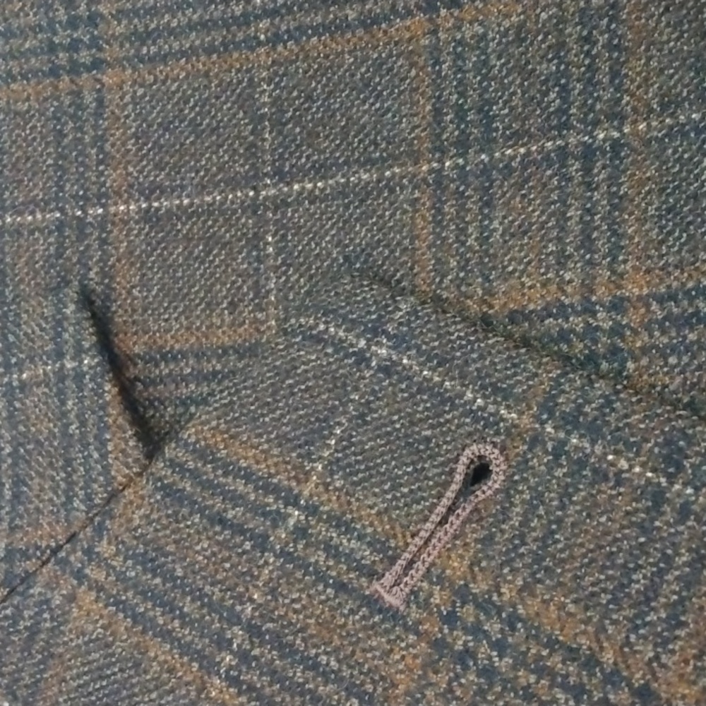 Jos. A. Bank Signature Collection Brown Wool Plaid/Glen Check Sport Jacket 42R - Picture 4 of 14
